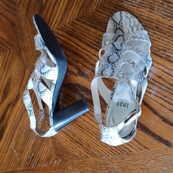 IMPO Faux Snake Skin Heeled Sandals - Picture 3 of 8